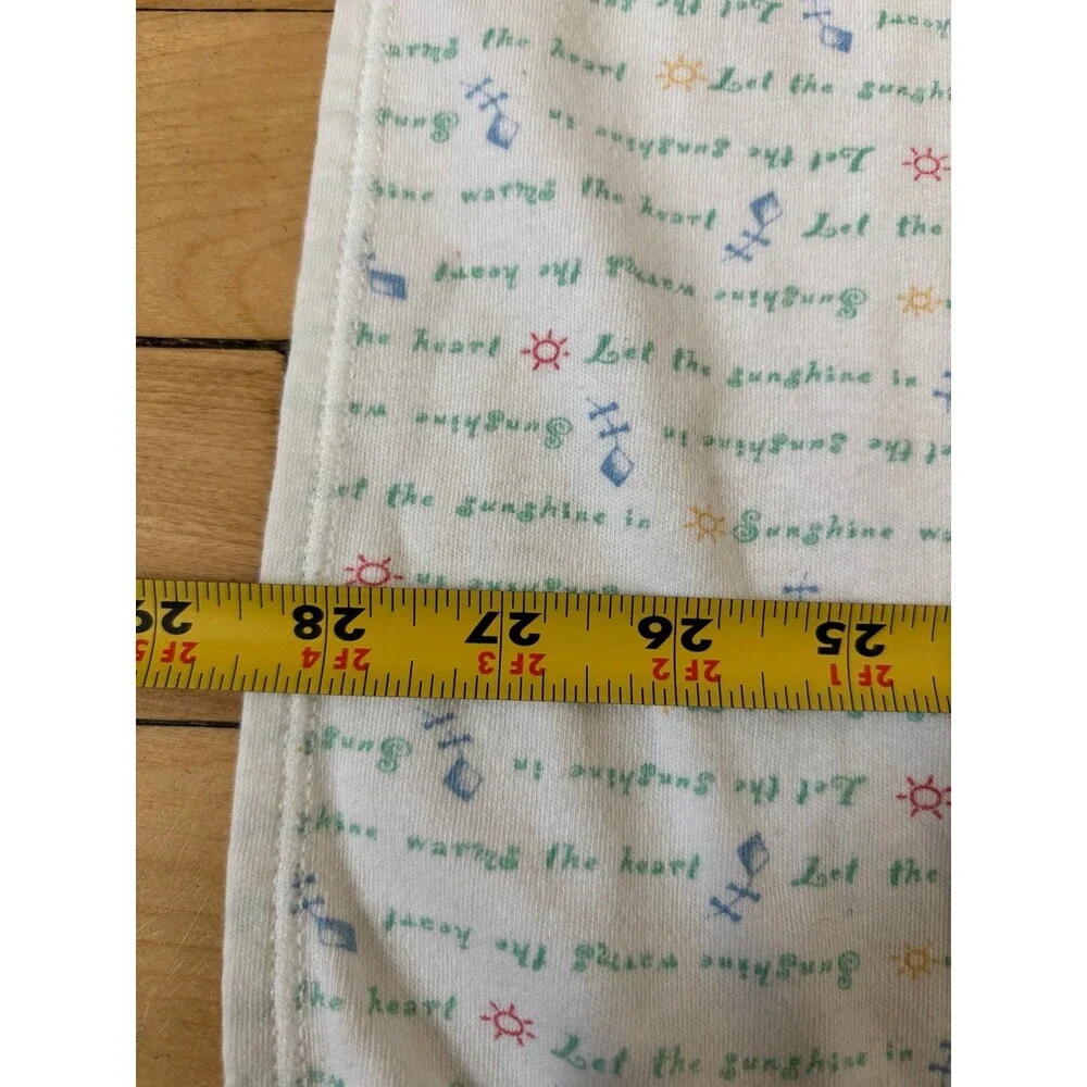 VTG Carters Baby Receiving Blanket Cotton White Kite Sunshine Warms Heart Sun